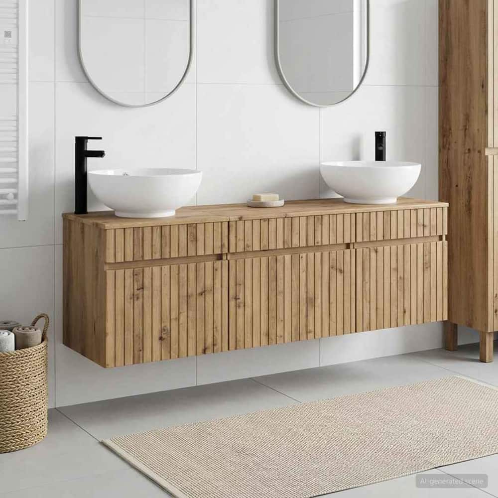 Bathroom Cabinet Set 3 pcs 157 x 44.5 x 80 cm Artisan oak