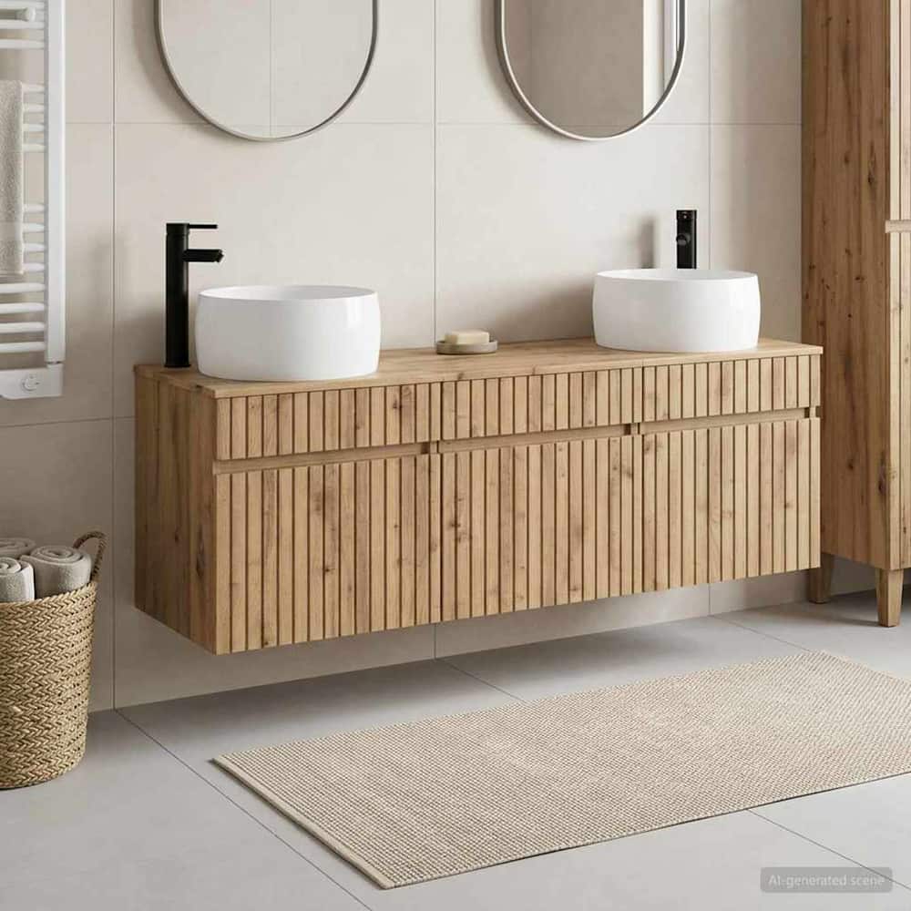 Bathroom Cabinet Set 3 pcs 157 x 44.5 x 80 cm Artisan oak