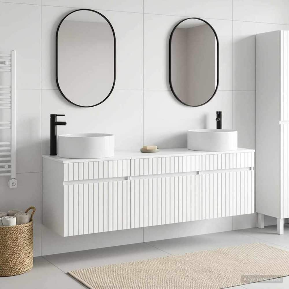 Bathroom Cabinet Set 3 pcs 157 x 44.5 x 80 cm High gloss white