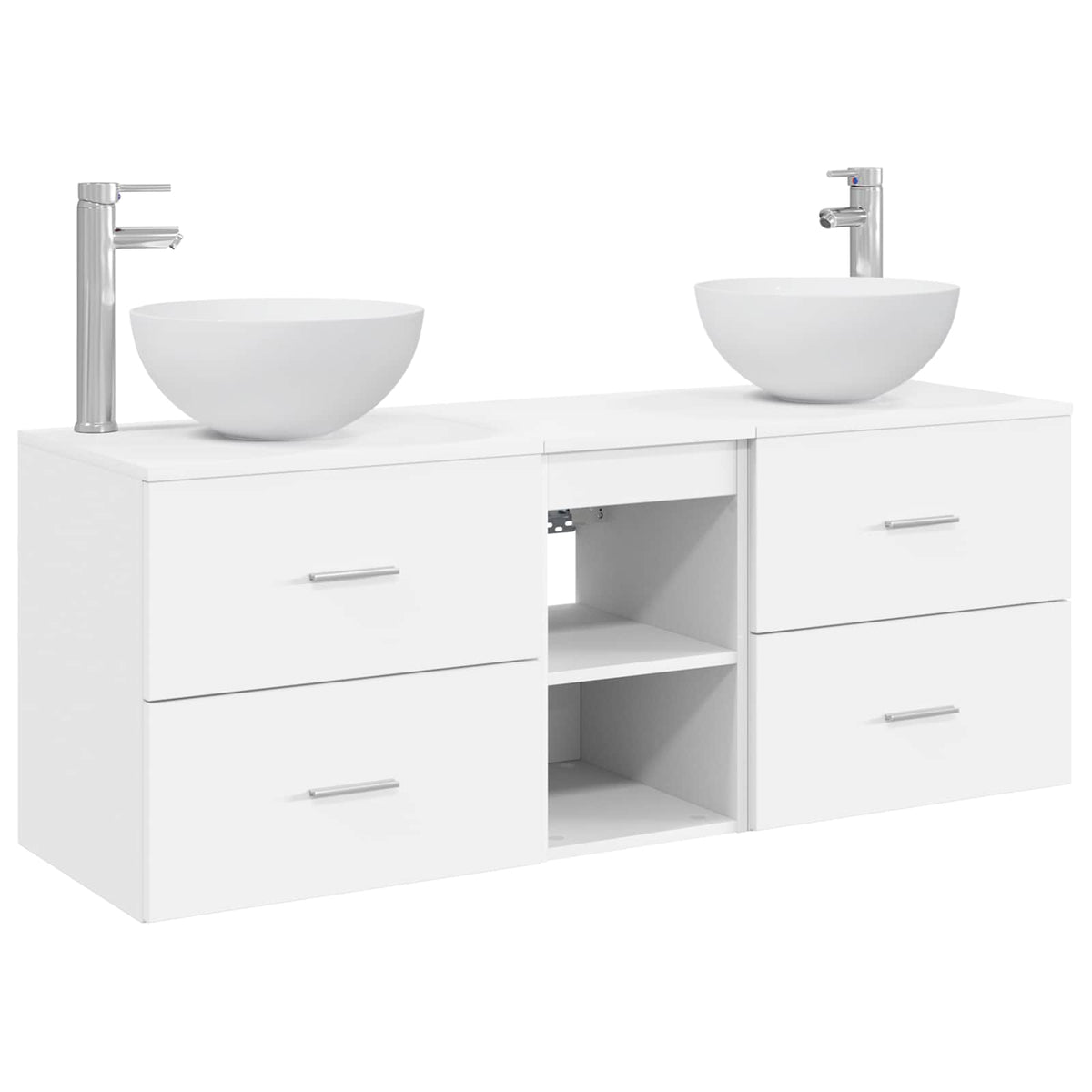Bathroom Cabinet Set 3 pcs 129 x 41 x 80 cm White