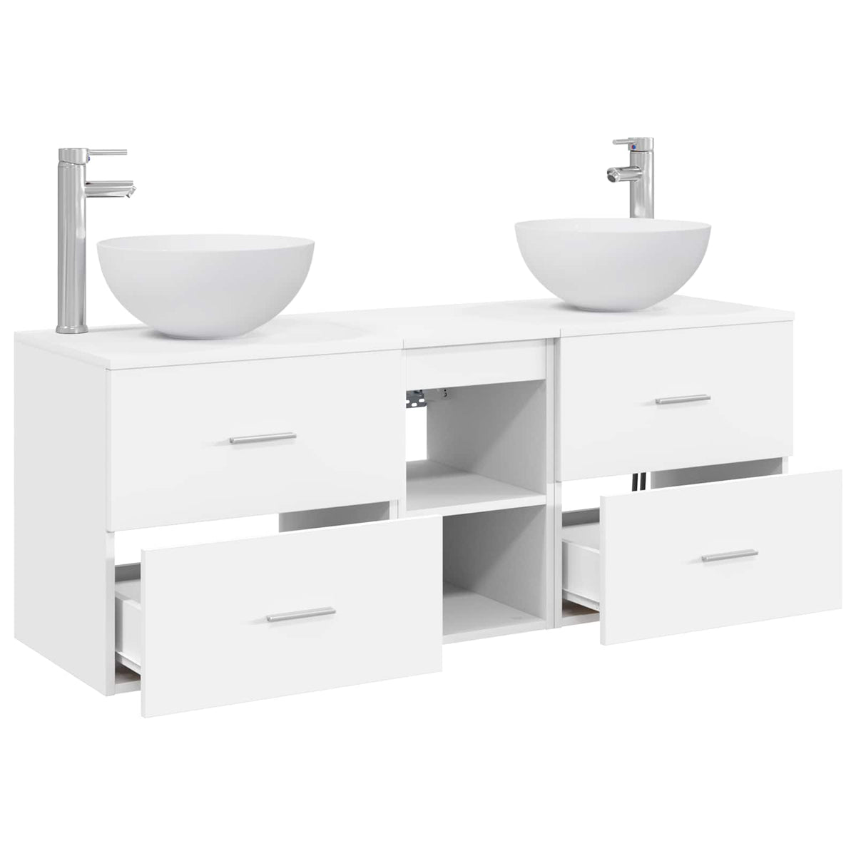 Bathroom Cabinet Set 3 pcs 129 x 41 x 80 cm White