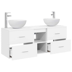 Bathroom Cabinet Set 3 pcs 129 x 41 x 80 cm White