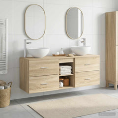 Bathroom Cabinet Set 3 pcs 129 x 41 x 80 cm Sonoma oak