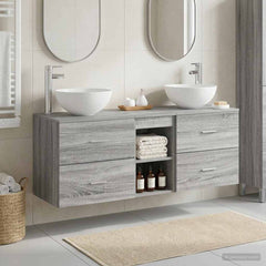 Bathroom Cabinet Set 3 pcs 129 x 41 x 80 cm Grey sonoma