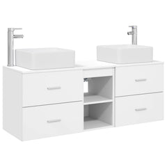 Bathroom Cabinet Set 3 pcs 129 x 41 x 80 cm White
