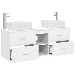 Bathroom Cabinet Set 3 pcs 129 x 41 x 80 cm White