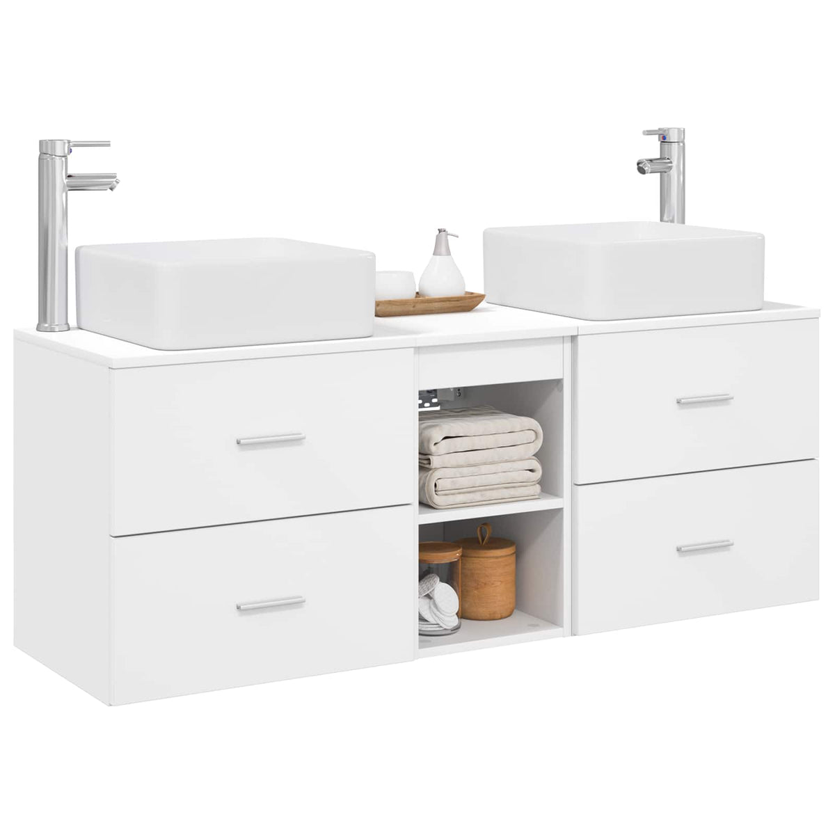 Bathroom Cabinet Set 3 pcs 129 x 41 x 80 cm White