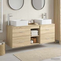 Bathroom Cabinet Set 3 pcs 129 x 41 x 80 cm Sonoma oak