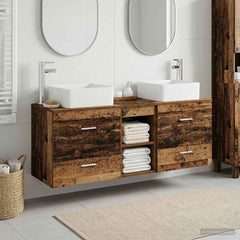 Bathroom Cabinet Set 3 pcs 129 x 41 x 80 cm Old wood