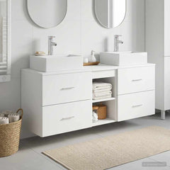Bathroom Cabinet Set 3 pcs 129 x 41 x 79.5 cm White