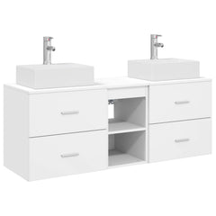 Bathroom Cabinet Set 3 pcs 129 x 41 x 79.5 cm White