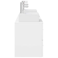 Bathroom Cabinet Set 3 pcs 129 x 41 x 79.5 cm White