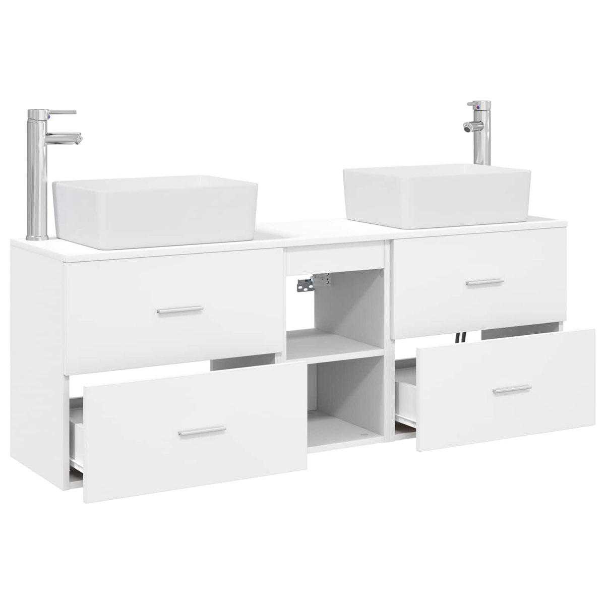 Bathroom Cabinet Set 3 pcs 136 x 35 x 80 cm White