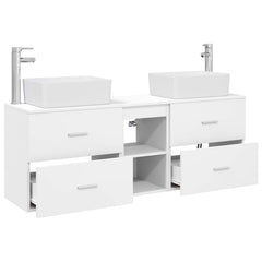Bathroom Cabinet Set 3 pcs 136 x 35 x 80 cm White