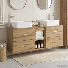 Bathroom Cabinet Set 3 pcs 136 x 35 x 80 cm Artisan oak