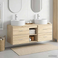 Bathroom Cabinet Set 3 pcs 129 x 44.5 x 82 cm Sonoma oak