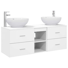 Bathroom Cabinet Set 3 pcs 129 x 44.5 x 80 cm White