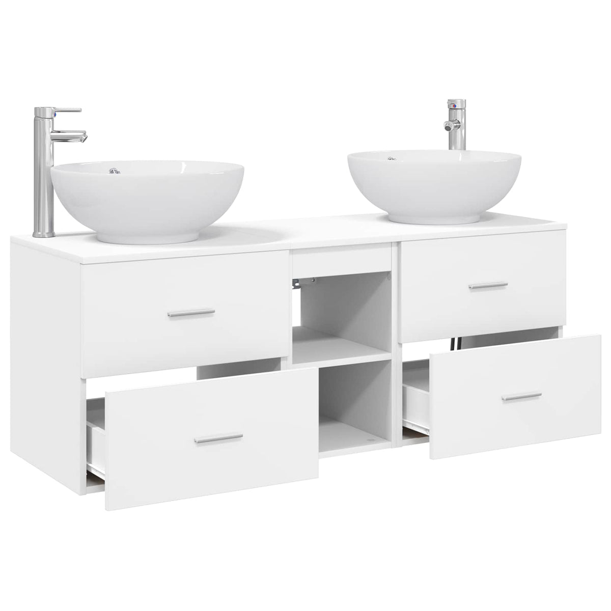 Bathroom Cabinet Set 3 pcs 129 x 44.5 x 80 cm White