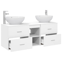 Bathroom Cabinet Set 3 pcs 129 x 44.5 x 80 cm White