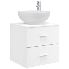Bathroom Cabinet Set 3 pcs 129 x 44.5 x 80 cm White