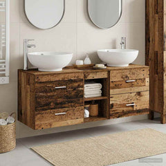 Bathroom Cabinet Set 3 pcs 129 x 44.5 x 80 cm Old wood
