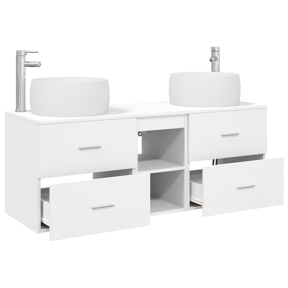 Wall-mounted Bathroom Cabinet Set 3 pcs White