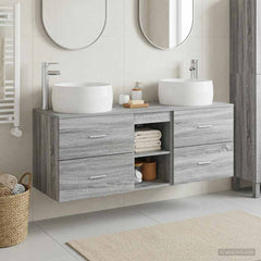 Wall-mounted Bathroom Cabinet Set 3 pcs Grey sonoma