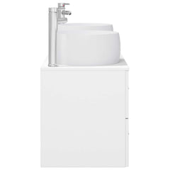 Bathroom Cabinet Set 3 pcs 129 x 44.5 x 80 cm White