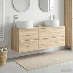 Bathroom Cabinet Set 3 pcs 129 x 44.5 x 80 cm Sonoma oak