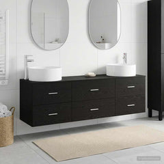Bathroom Cabinet Set 3 pcs 161.5 x 44.5 x 80 cm Black