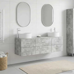 Bathroom Cabinet Set 3 pcs 161.5 x 44.5 x 80 cm Concrete grey