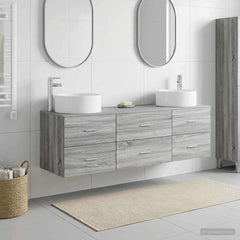Bathroom Cabinet Set 3 pcs 161.5 x 44.5 x 80 cm Grey sonoma