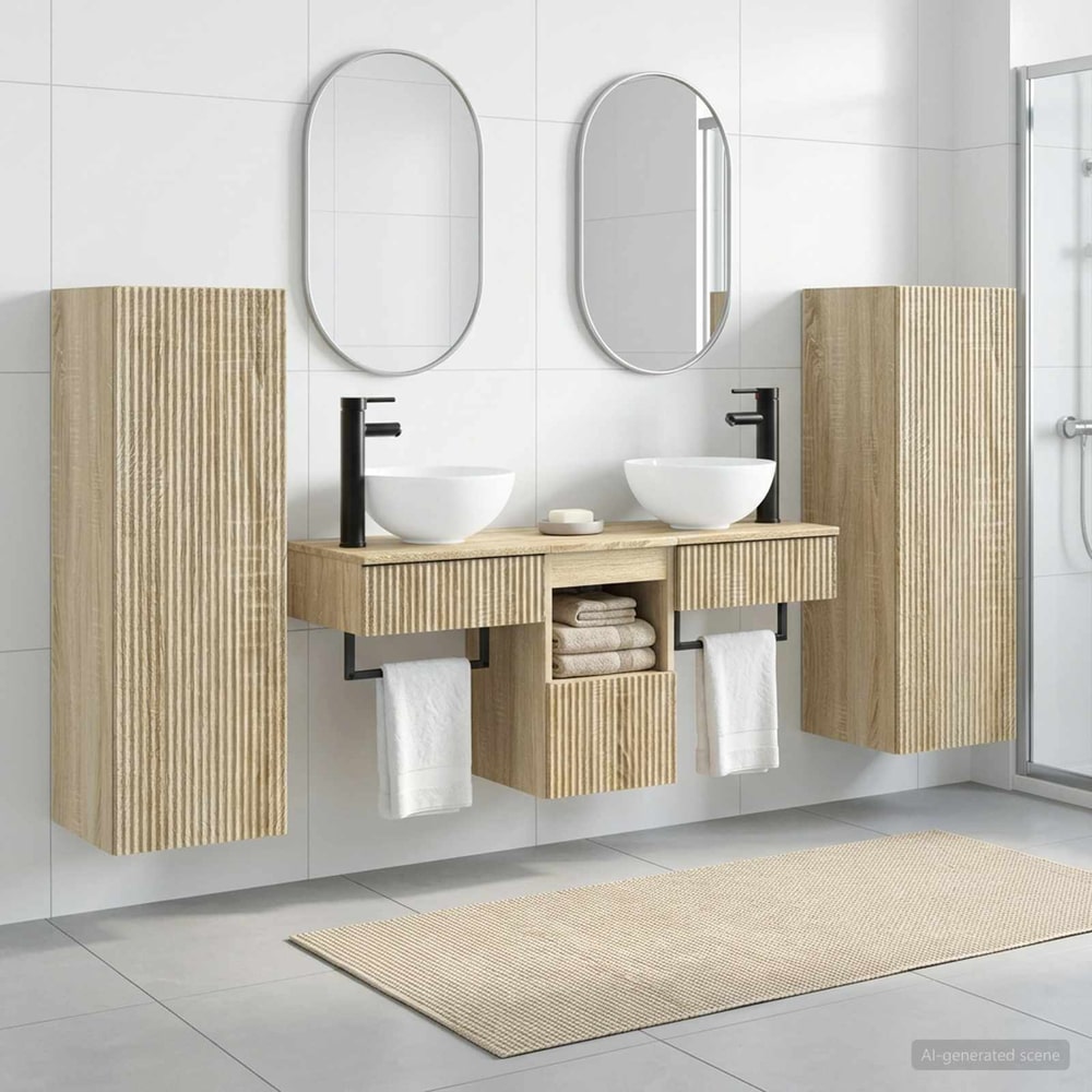 Bathroom Cabinet Set 5 pcs 33 x 34.5 x 100 cm Sonoma oak