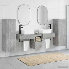 Bathroom Cabinet Set 5 pcs 136 x 35 x 80 cm Concrete grey