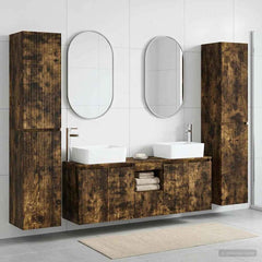 Bathroom Cabinet Set 5 pcs 33 x 34.5 x 160 cm Smoked oak