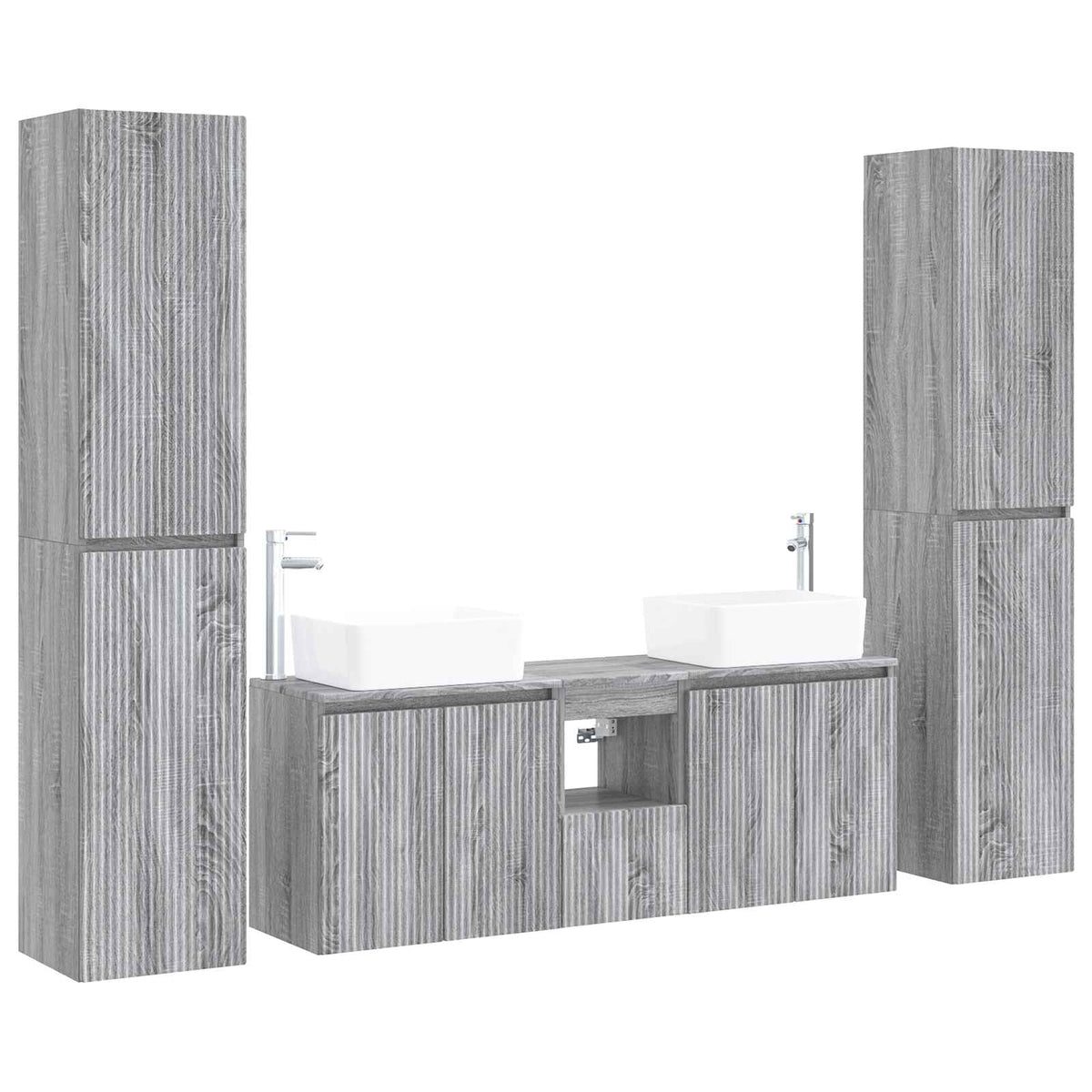 Bathroom Cabinet Set 5 pcs 33 x 34.5 x 160 cm Grey sonoma