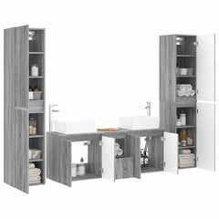 Bathroom Cabinet Set 5 pcs 33 x 34.5 x 160 cm Grey sonoma