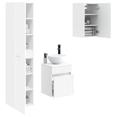 Bathroom Cabinet Set 3 pcs 33 x 34.5 x 160 cm White