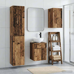 Bathroom Cabinet Set 3 pcs 33 x 34.5 x 160 cm Old wood