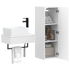Bathroom Cabinet Set 2 pcs 33 x 34.5 x 100 cm White