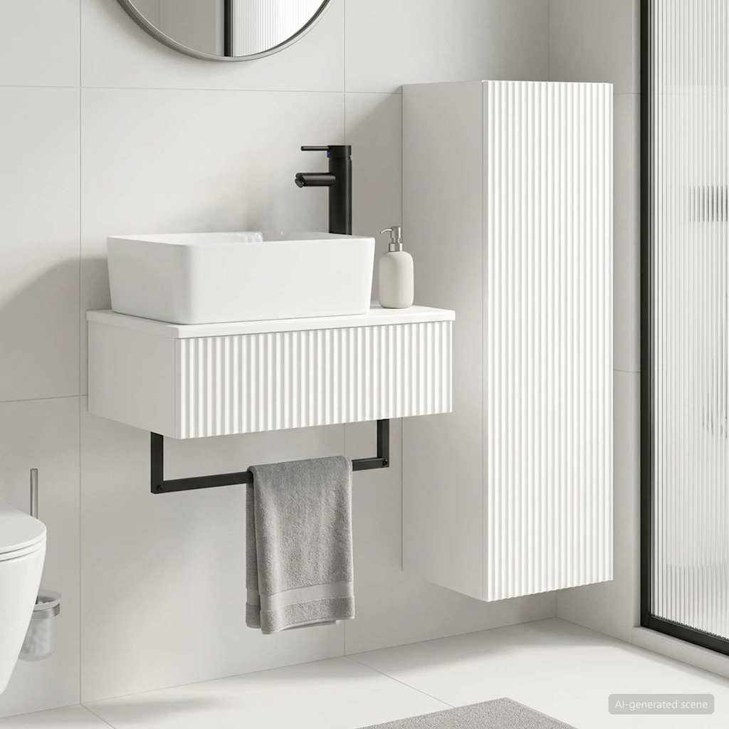 Bathroom Cabinet Set 2 pcs 33 x 34.5 x 100 cm High gloss white