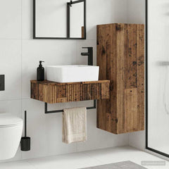Bathroom Cabinet Set 2 pcs 33 x 34.5 x 100 cm Old wood