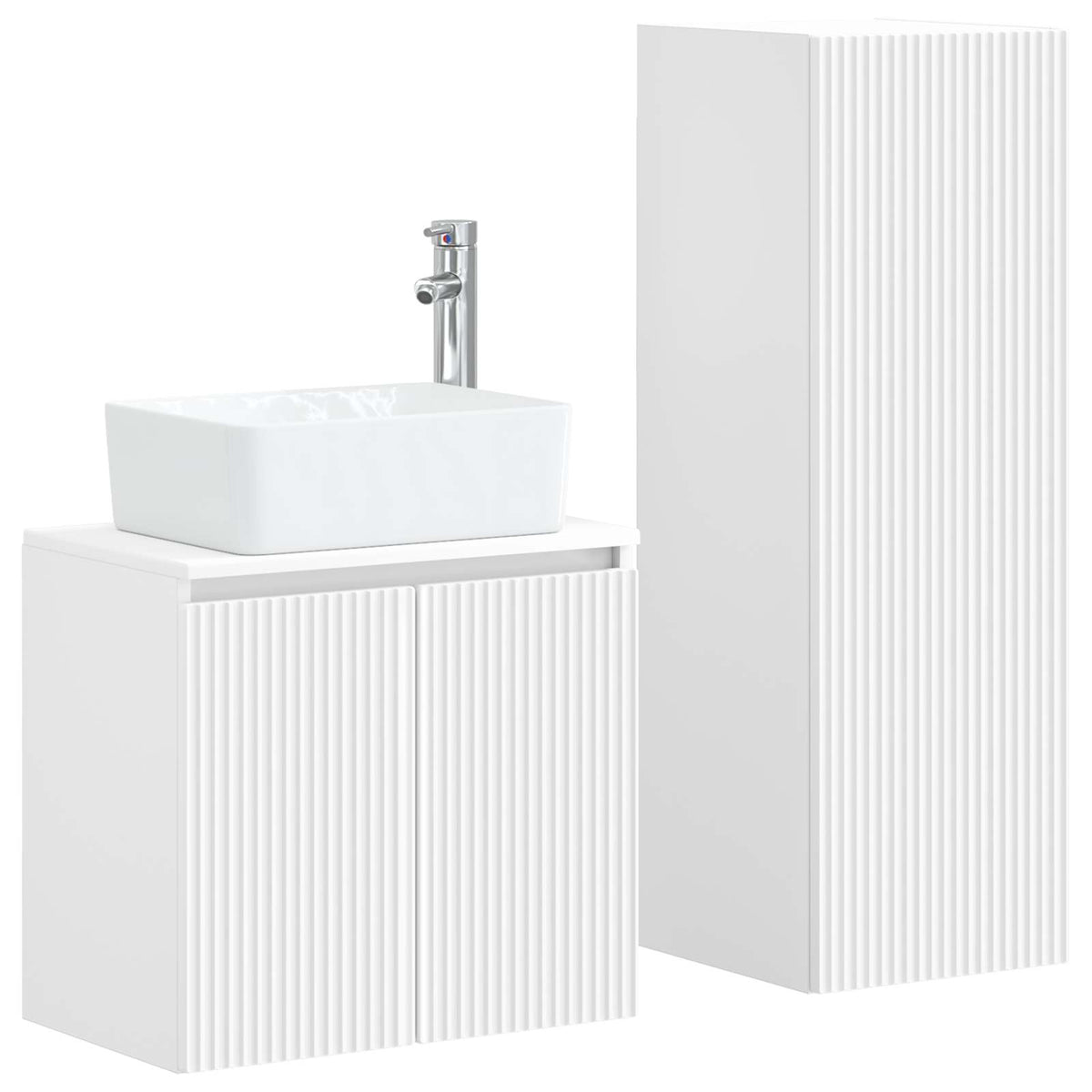 Bathroom Cabinet Set 2 pcs 33 x 34.5 x 100 cm White