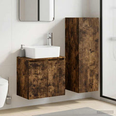 Bathroom Cabinet Set 2 pcs 33 x 34.5 x 100 cm Smoked oak