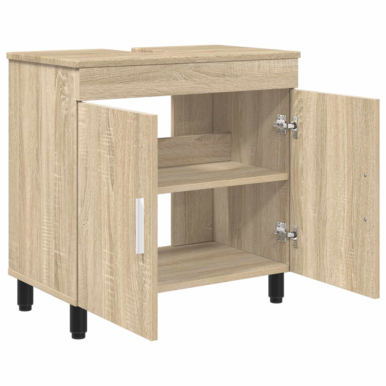vidaXL Bathroom Vanity Unit Sonoma Oak 60 x 35 x 60 cm Engineered Wood 4