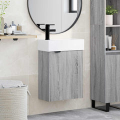 Bathroom Vanity Unit with Tap 45.5 x 22.5 x 84 cm Grey sonoma Left hand