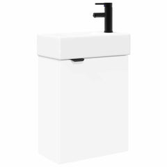 Bathroom Vanity Unit with Tap 45.5 x 22.5 x 84 cm White Right hand