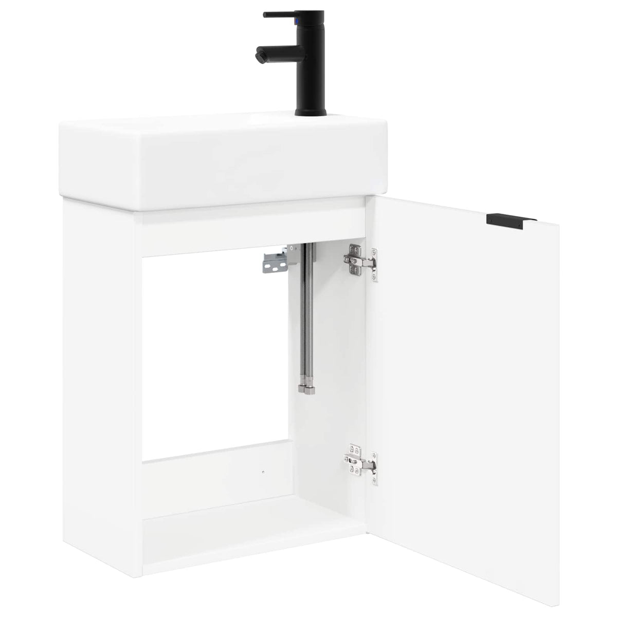 Bathroom Vanity Unit with Tap 45.5 x 22.5 x 84 cm White Right hand