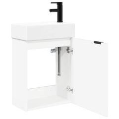 Bathroom Vanity Unit with Tap 45.5 x 22.5 x 84 cm White Right hand