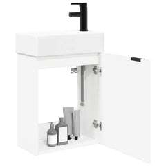 Bathroom Vanity Unit with Tap 45.5 x 22.5 x 84 cm White Right hand